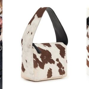 Sanctuary Brown and White Cowhide-Pattern Shoulder Bag